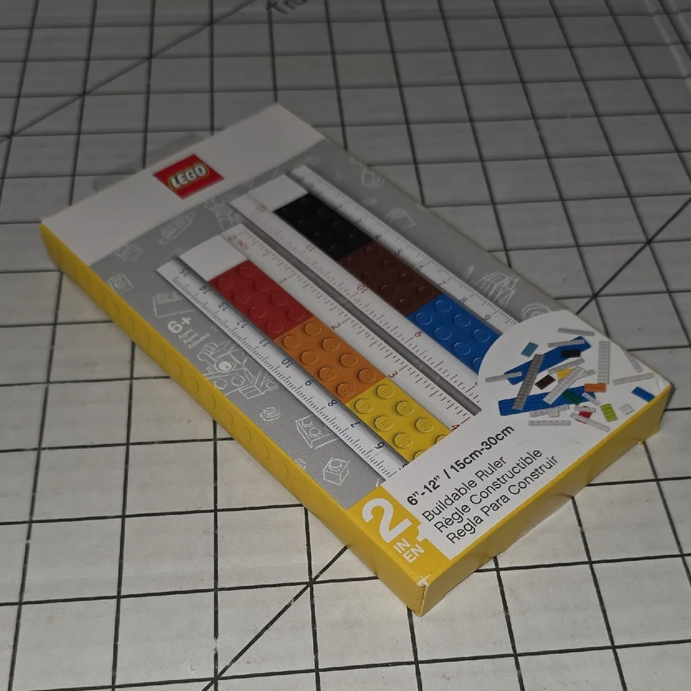 Lego Buildable Ruler Set - Red, Yellow, Blue, Black, White - NIB